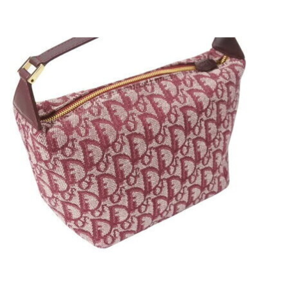 Christian Dior Trotter Shoulder Bag Handbag Bordeaux Purple Canvas - Picture 3 of 8